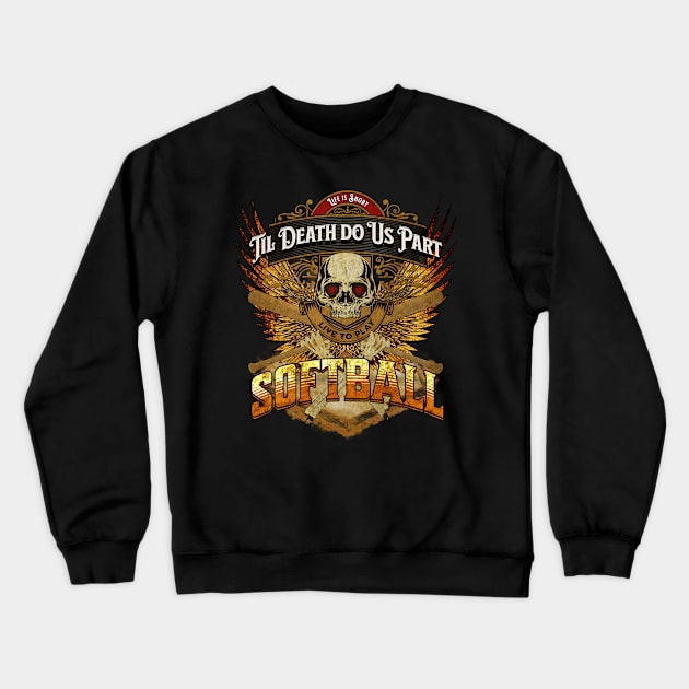 Life is Short - Live to Play Softball - Fiery Sunset Crewneck Sweatshirt by FutureImaging